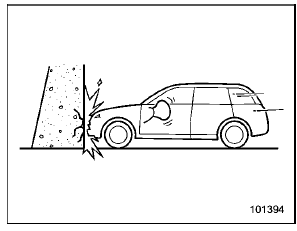  Examples of accident in which the driver's/driver's and front passenger's SRS frontal airbag(s) will most likely deploy