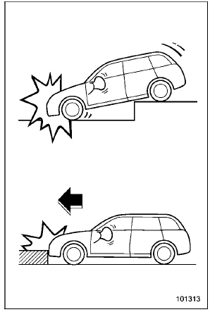  Examples of the types of accidents in which it is possible that the driver's/driver's and front passenger's SRS frontal airbag(s) will deploy