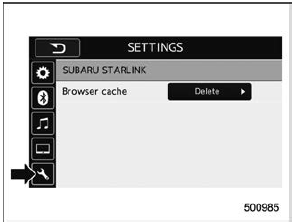 SUBARU STARLINK settings (if equipped)
