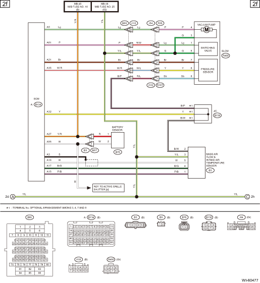 Subaru Legacy Service Manual - Engine electrical system wiring diagram
