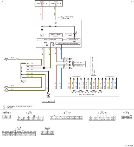 Subaru Legacy Service Manual - Front fog light system wiring diagram