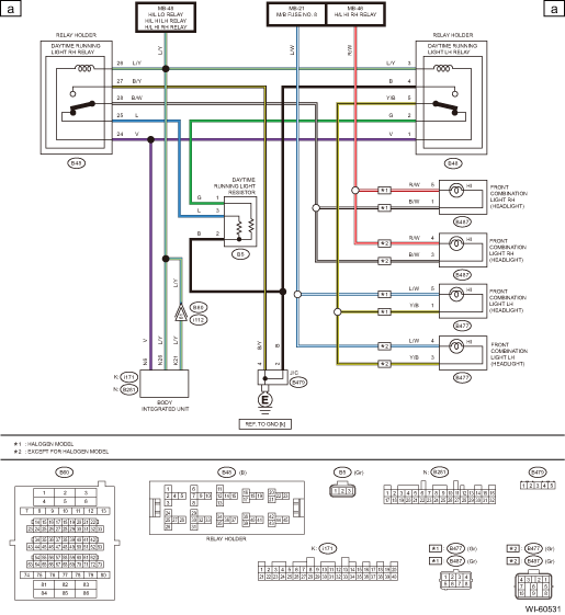 Subaru Legacy Service Manual - Headlight system wiring diagram - Wiring