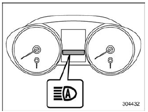 High beam assist indicator (green)