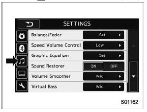 Sound settings