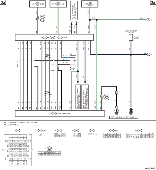 Subaru Legacy Service Manual - Audio System Wiring Diagram
