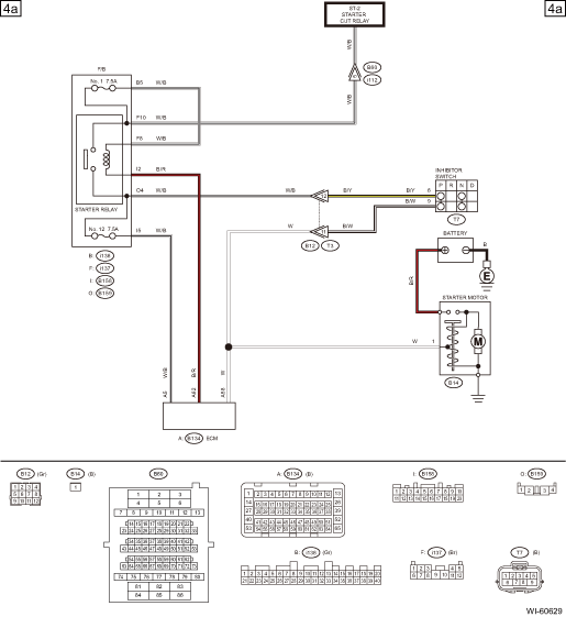 Subaru Legacy Service Manual - Starter System Wiring Diagram