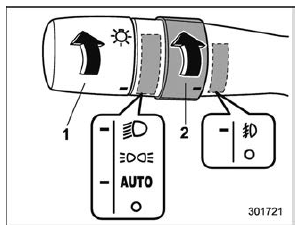 Front fog light switch (if equipped)