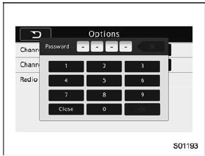 Password input screen